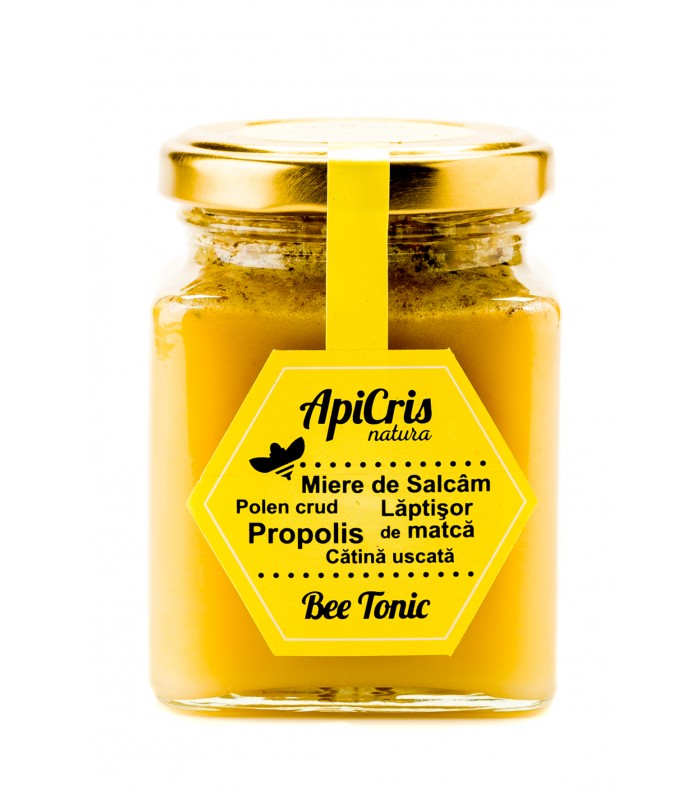 Energizat apicol - Bee Tonic 250g(miere de salcam cu polen,propolis,laptisor de matca, catina)